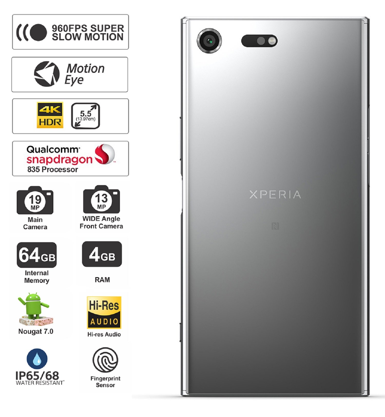 64GB Premium XZ Xperia SIMフリー ルミナスクロム 白ロム 64GB／4GB ルミナスクロム SO-04J Premium XZ 訳あり】Xperia スマートフォン本体